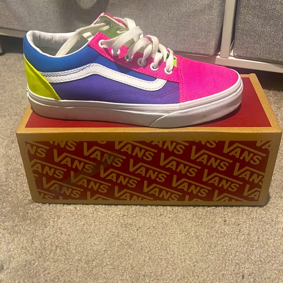 Vans Shoes Vans Old Skool Neon Color Block Skate Sneakers Poshmark